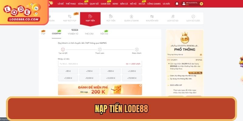 Nạp Tiền Lode88